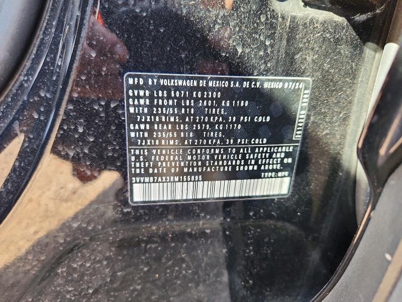 2024 Volkswagen Tiguan მანქანა იყიდება აუქციონზე, vin: 3VVMB7AX3RM155895, აუქციონის ნომერი: 59780696