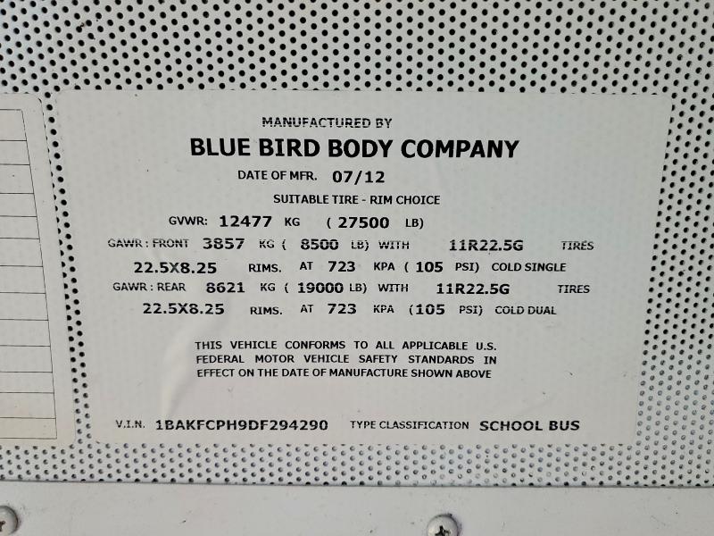 Продаж на аукціоні авто 2013 Blub School Bus, vin: 1BAKFCPH9DF294290, номер лоту: 58139006