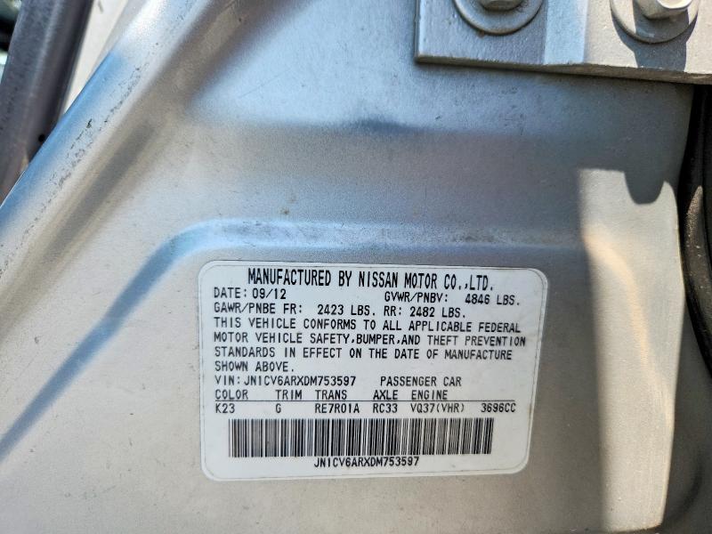 Aukcja sprzedaży 2013 Infiniti G37 Sedan, vin: JN1CV6ARXDM753597, numer aukcji: 61621366