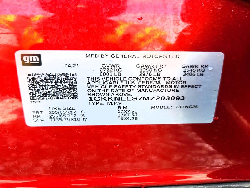 Auction sale of the 2021 Gmc Acadia, vin: 1GKKNLLS7MZ203093, lot number: 62992826