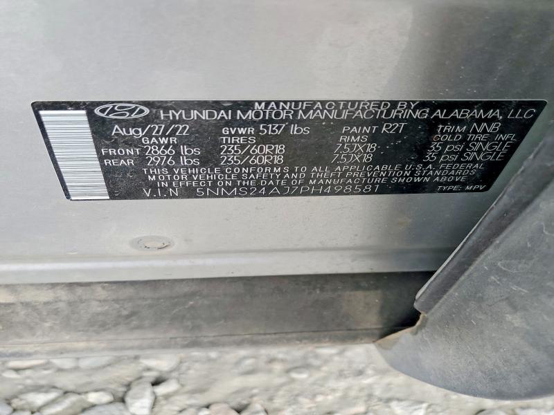 Auction sale of the 2023 Hyundai Santa Fe, vin: 5NMS24AJ7PH498581, lot number: 61414966