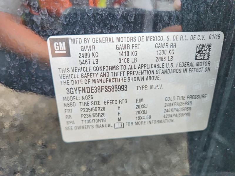 Aukcja sprzedaży 2015 Cadillac Srx, vin: 3GYFNDE38FS585993, numer aukcji: 60647776