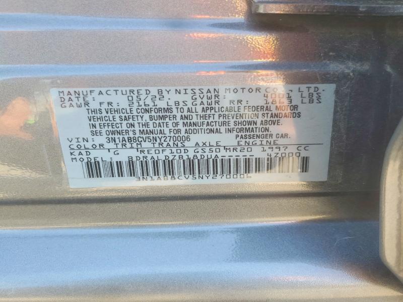 Продаж на аукціоні авто 2022 Nissan Sentra, vin: 3N1AB8CV5NY270006, номер лоту: 63104056