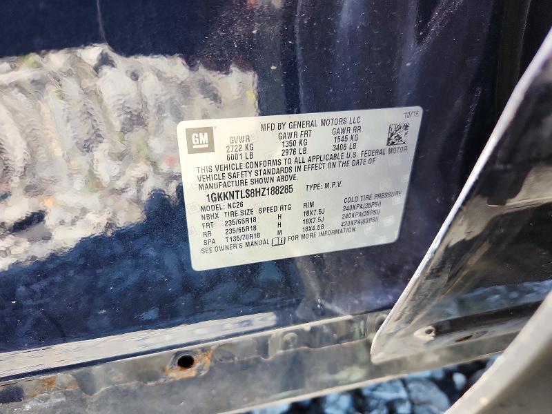 62353856 :رقم المزاد ، 1GKKNTLS8HZ188285 vin ، 2017 Gmc Acadia مزاد بيع
