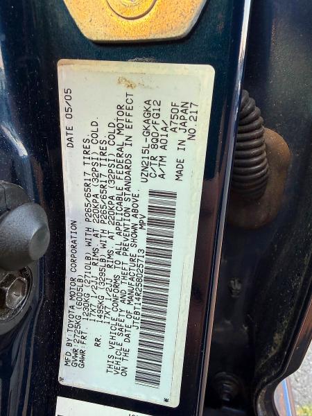 2005 Toyota 4runner მანქანა იყიდება აუქციონზე, vin: JTEBT14R258025713, აუქციონის ნომერი: 60032386