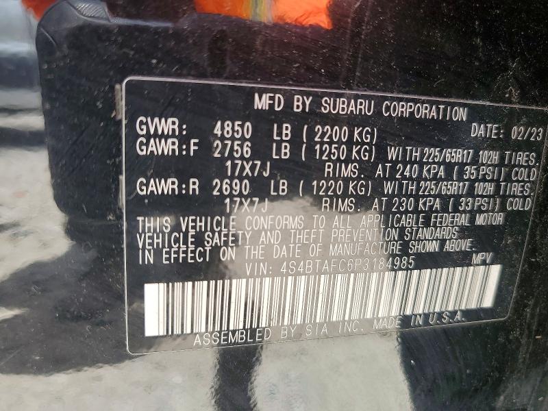 Продажа на аукционе авто 2023 Subaru Outback, vin: 4S4BTAFC6P3184985, номер лота: 60827666