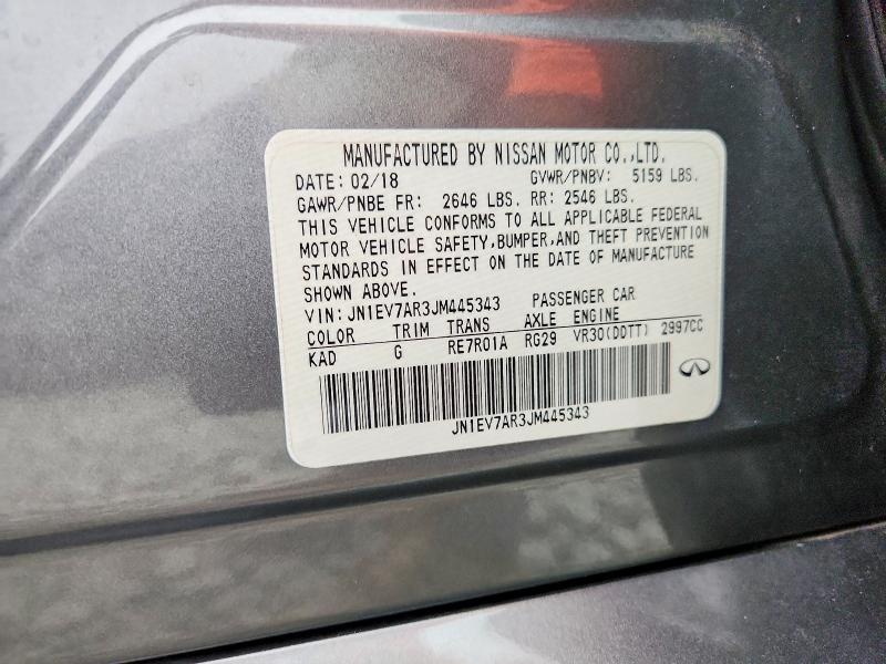 Продажа на аукционе авто 2018 Infiniti Q50, vin: JN1EV7AR3JM445343, номер лота: 62975826
