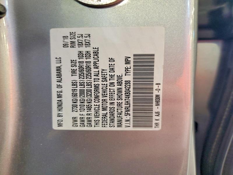 Aukcja sprzedaży 2019 Honda Odyssey, vin: 5FNRL6H74KB042288, numer aukcji: 61019616