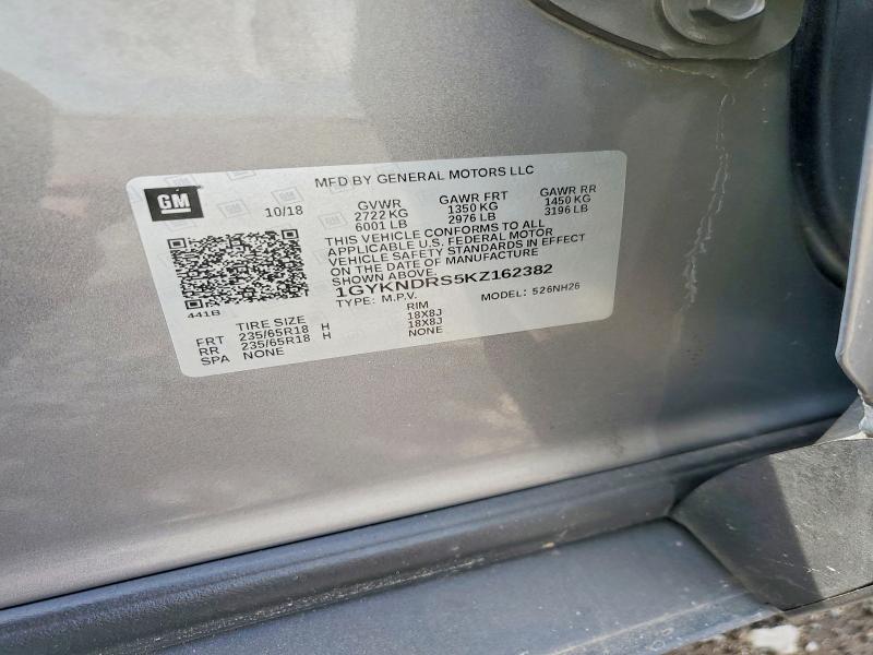 2019 Cadillac Xt5 მანქანა იყიდება აუქციონზე, vin: 1GYKNDRS5KZ162382, აუქციონის ნომერი: 60402446
