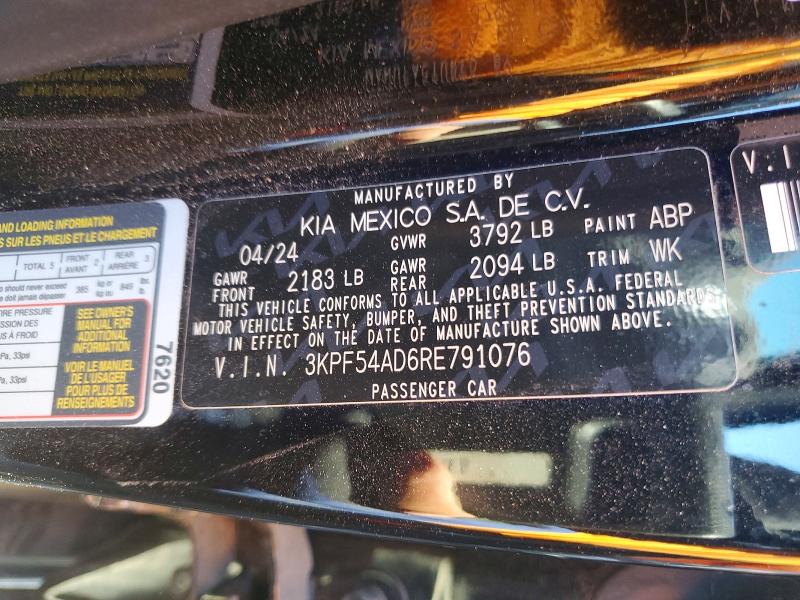 Aukcja sprzedaży 2024 Kia Forte, vin: 3KPF54AD6RE791076, numer aukcji: 61017626
