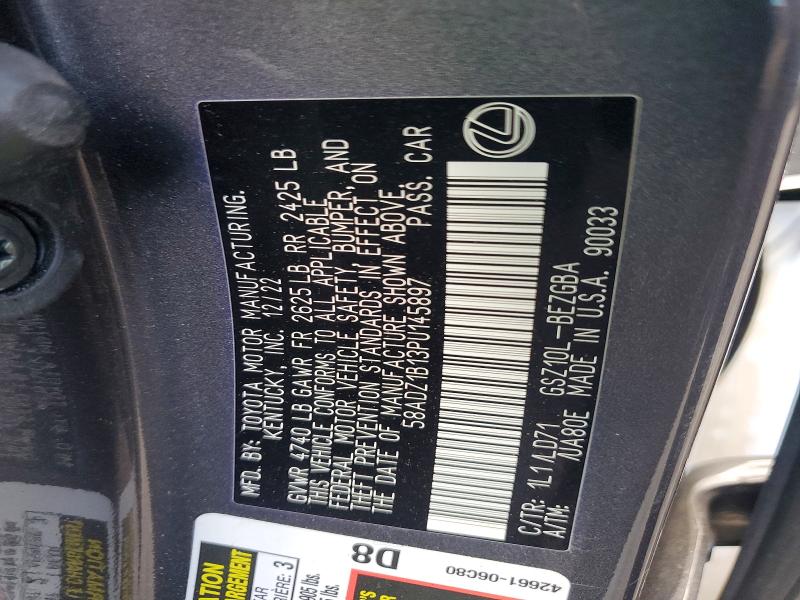 Продажа на аукционе авто 2023 Lexus Es 350, vin: 58ADZ1B13PU145897, номер лота: 57059266