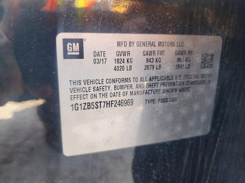 Aukcja sprzedaży 2017 Chevrolet Malibu, vin: 1G1ZB5ST7HF246969, numer aukcji: 62156386