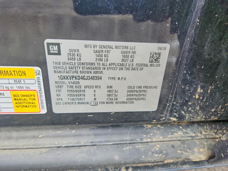 2016 Gmc Acadia მანქანა იყიდება აუქციონზე, vin: 1GKKVPKD4GJ348394, აუქციონის ნომერი: 60054236