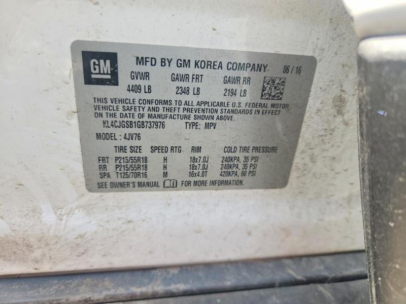 Продаж на аукціоні авто 2016 Buick Encore, vin: KL4CJGSB1GB737976, номер лоту: 62454276