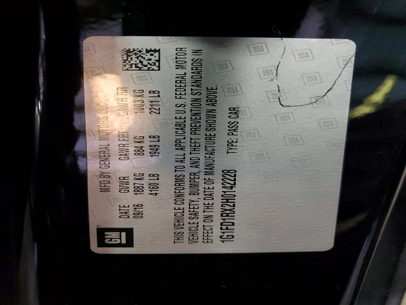 61251336 :رقم المزاد ، 1G1FD1RX2H0142228 vin ، 2017 Chevrolet Camaro مزاد بيع