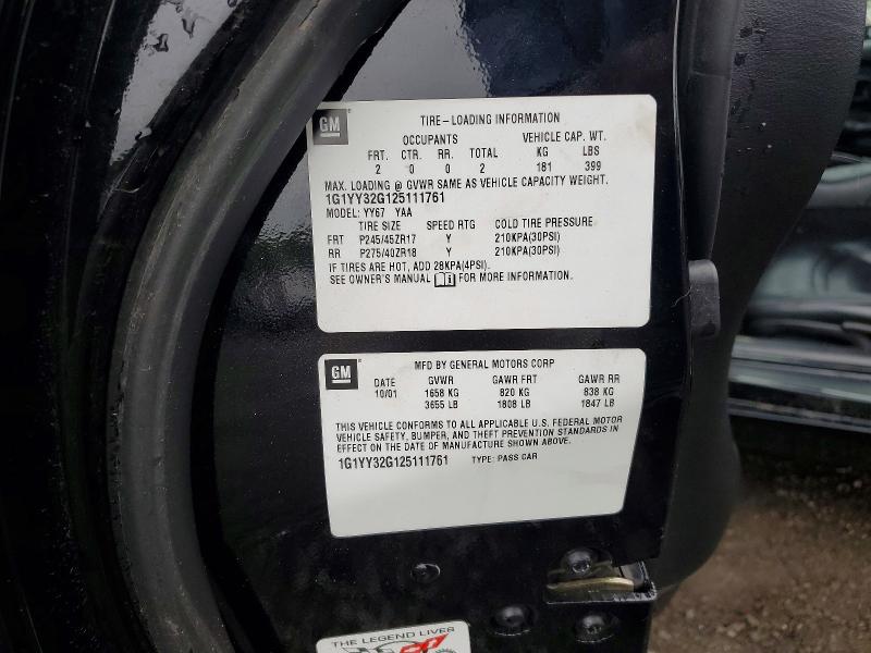 Продаж на аукціоні авто 2002 Chevrolet Corvette, vin: 1G1YY32G125111761, номер лоту: 59852706