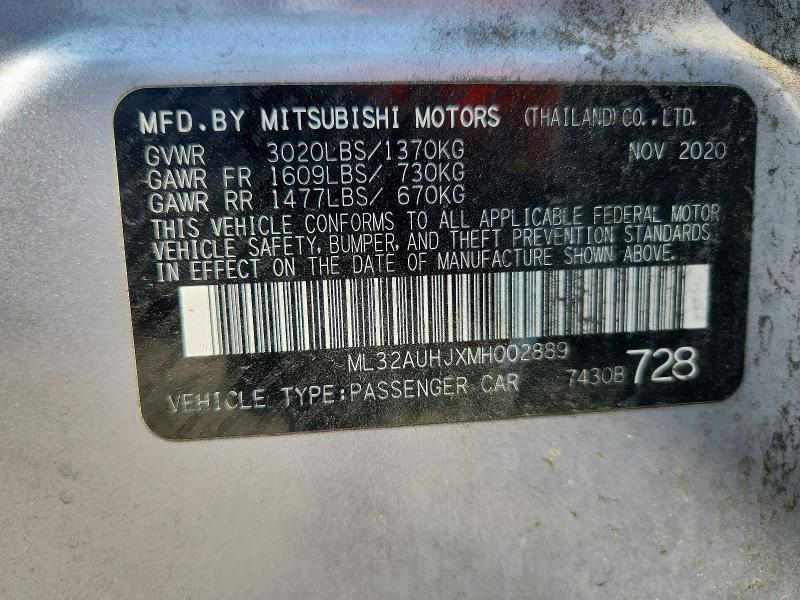 Продажа на аукционе авто 2021 Mitsubishi Mirage, vin: ML32AUHJXMH002889, номер лота: 59345966