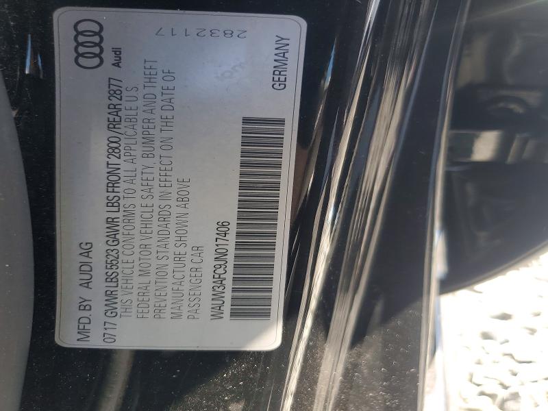2018 Audi A7 მანქანა იყიდება აუქციონზე, vin: WAUW3AFC9JN017406, აუქციონის ნომერი: 61556886