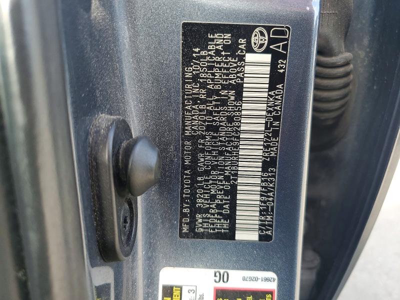 2015 Toyota Corolla მანქანა იყიდება აუქციონზე, vin: 2T1BURHE9FC280856, აუქციონის ნომერი: 60014946