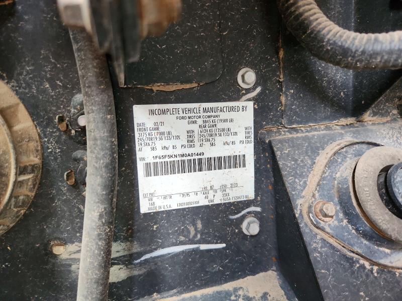 57076546 :رقم المزاد ، 1F65F5KN1M0A01449 vin ، 2021 Ford F59 مزاد بيع