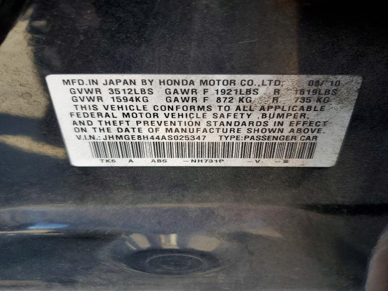 Продажа на аукционе авто 2010 Honda Fit, vin: JHMGE8H44AS025347, номер лота: 60244666