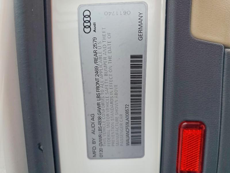 2020 Audi A5 მანქანა იყიდება აუქციონზე, vin: WAUANCF59LA008572, აუქციონის ნომერი: 59625966