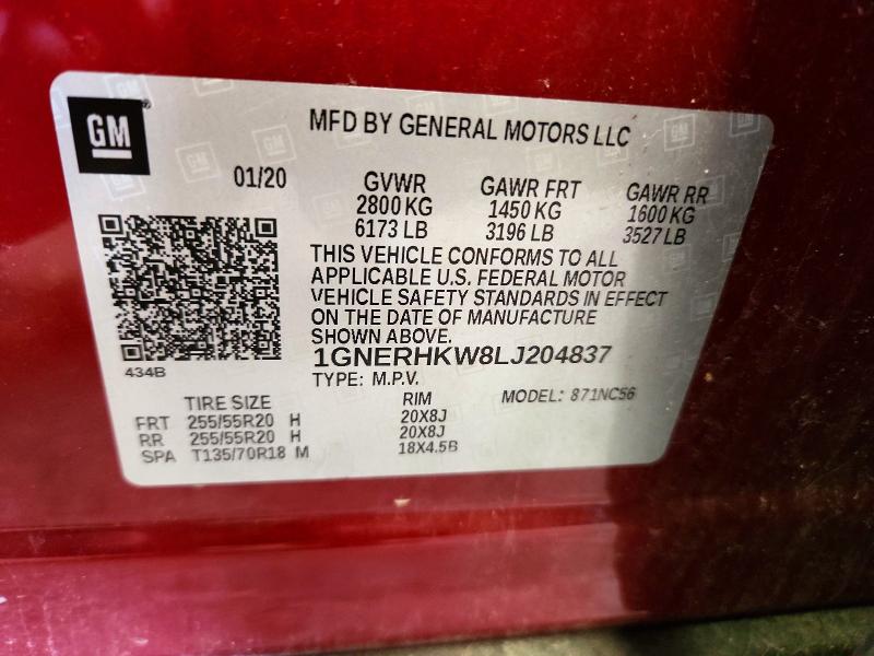 Продаж на аукціоні авто 2020 Chevrolet Traverse, vin: 1GNERHKW8LJ204837, номер лоту: 59960636