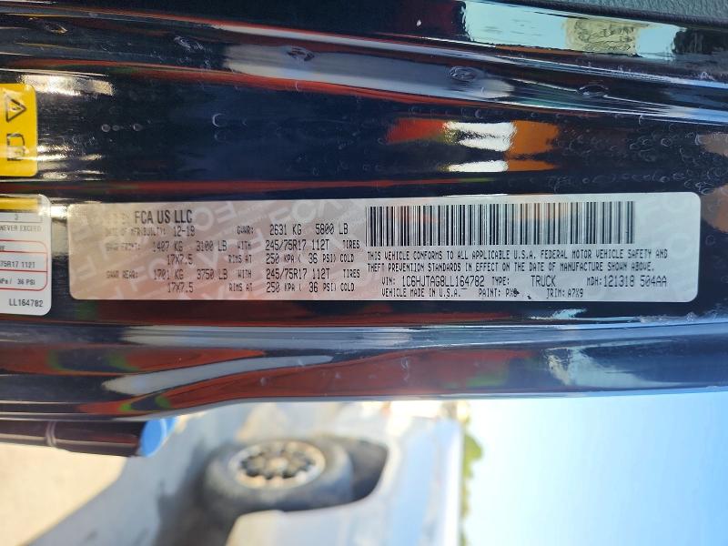 60145386 :رقم المزاد ، 1C6HJTAG8LL164782 vin ، 2020 Jeep Gladiator مزاد بيع