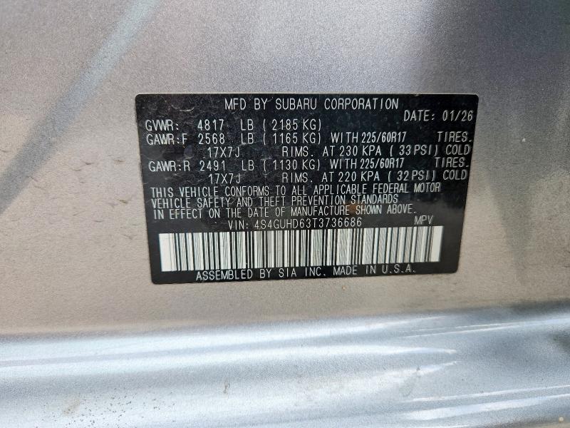 Продаж на аукціоні авто 2026 Subaru Crosstrek, vin: 4S4GUHD63T3736686, номер лоту: 62848856