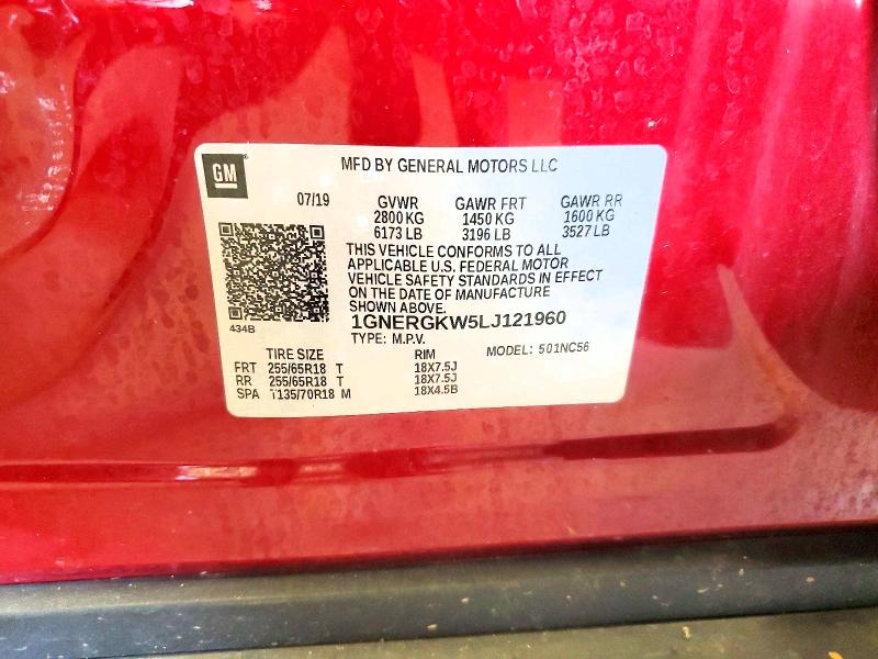 Продаж на аукціоні авто 2020 Chevrolet Traverse, vin: 1GNERGKW5LJ121960, номер лоту: 59348586