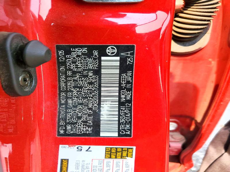 Aukcja sprzedaży 2006 Toyota Prius, vin: JTDKB20U367066303, numer aukcji: 59918926