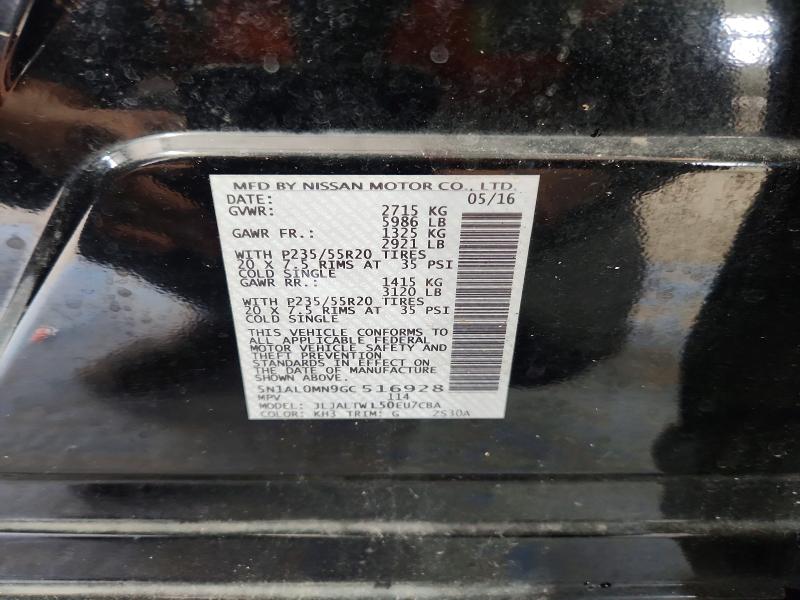 Aukcja sprzedaży 2016 Infiniti Qx60, vin: 5N1AL0MN9GC516928, numer aukcji: 60876216