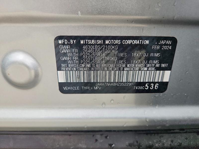 61006506 :رقم المزاد ، JA4ATWAA8RZ052291 vin ، 2024 Mitsubishi Eclipse Cross مزاد بيع