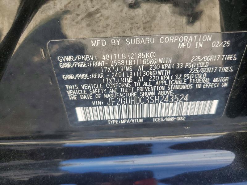 Продажа на аукционе авто 2025 Subaru Crosstrek, vin: JF2GUHDC3SH243524, номер лота: 61779966