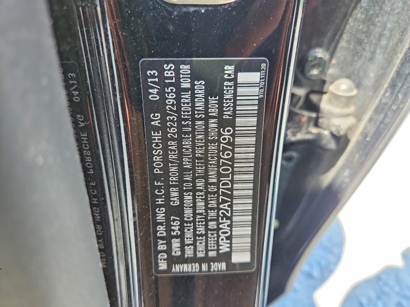2013 Porsche Panamera მანქანა იყიდება აუქციონზე, vin: WP0AF2A77DL076796, აუქციონის ნომერი: 63038896