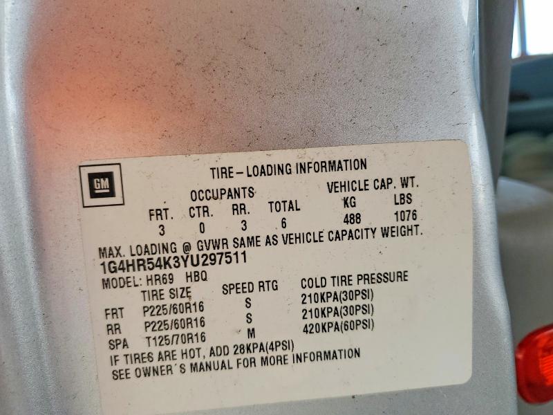 59866346 :رقم المزاد ، 1G4HR54K3YU297511 vin ، 2000 Buick Lesabre مزاد بيع