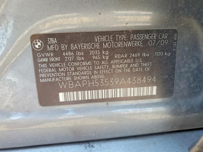 Продажа на аукционе авто 2009 Bmw 328, vin: WBAPH53539A438494, номер лота: 61421946