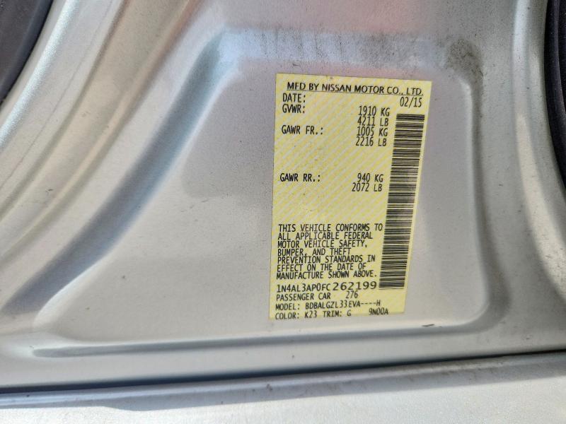 Aukcja sprzedaży 2015 Nissan Altima, vin: 1N4AL3AP0FC262199, numer aukcji: 62264176