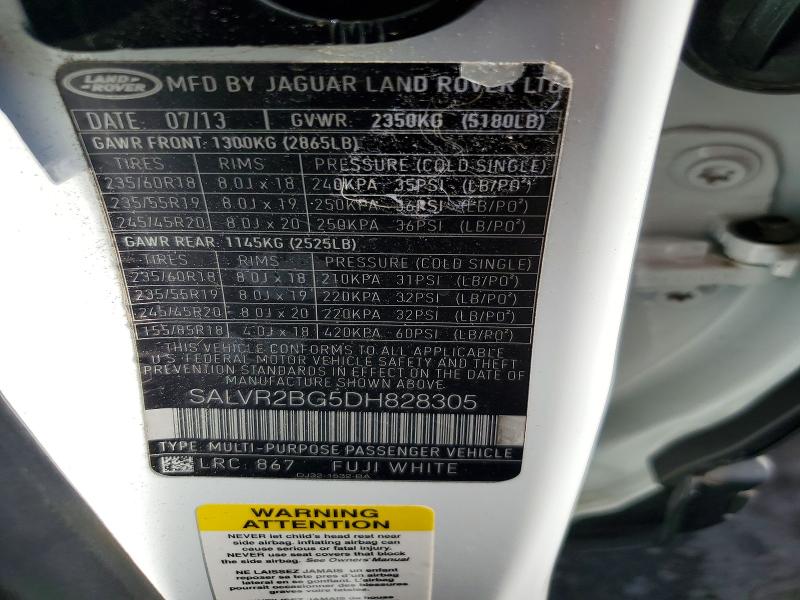 Aukcja sprzedaży 2013 Land Rover Range Rover Evoque, vin: SALVR2BG5DH828305, numer aukcji: 61028686
