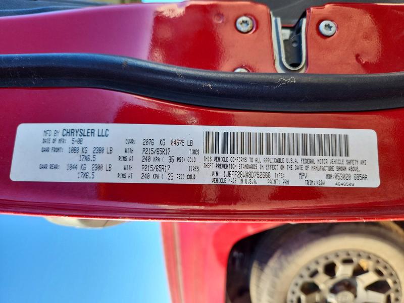 Продажа на аукционе авто 2008 Jeep Patriot, vin: 1J8FF28WX8D752668, номер лота: 62833396