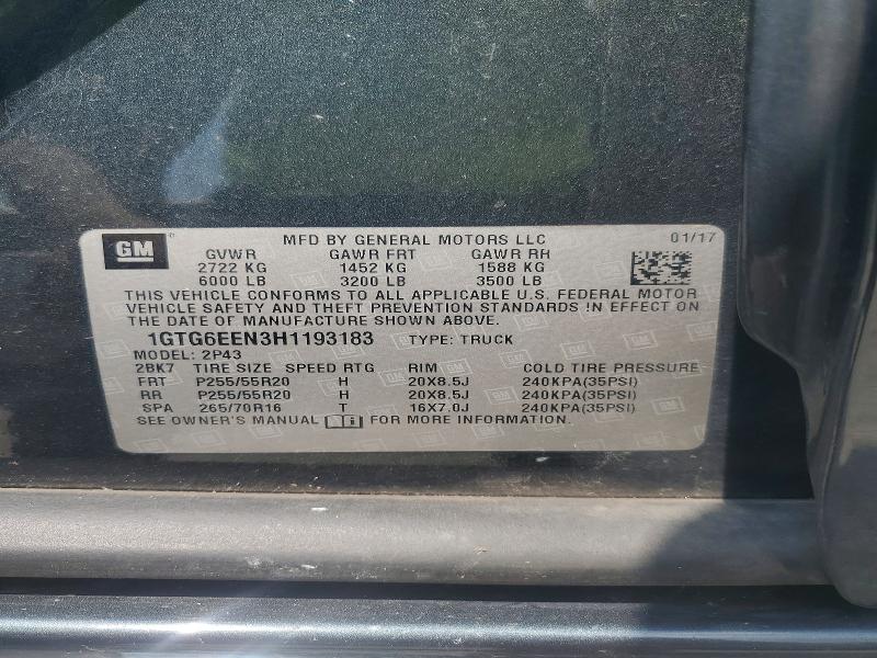 Продаж на аукціоні авто 2017 Gmc Canyon, vin: 1GTG6EEN3H1193183, номер лоту: 62745306