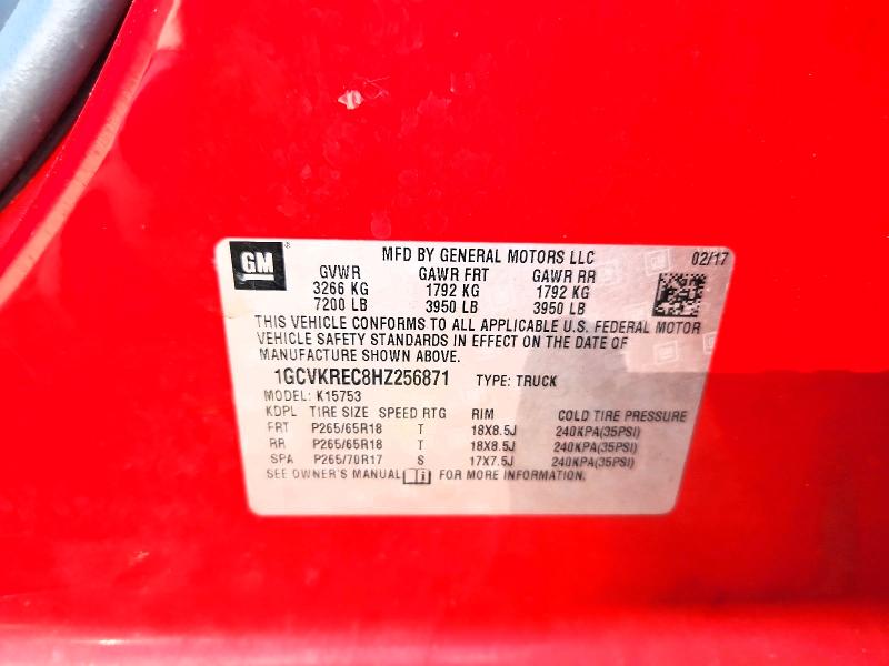 2017 Chevrolet Silverado მანქანა იყიდება აუქციონზე, vin: 1GCVKREC8HZ256871, აუქციონის ნომერი: 62504966