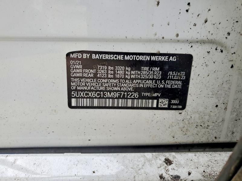 2021 Bmw X7 მანქანა იყიდება აუქციონზე, vin: 5UXCX6C13M9F71226, აუქციონის ნომერი: 60867406