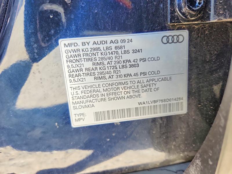 Aukcja sprzedaży 2025 Audi Q7, vin: WA1LVBF75SD014254, numer aukcji: 62592916