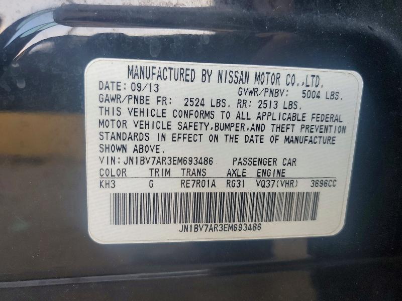 2014 Infiniti Q50 მანქანა იყიდება აუქციონზე, vin: JN1BV7AR3EM693486, აუქციონის ნომერი: 63210706