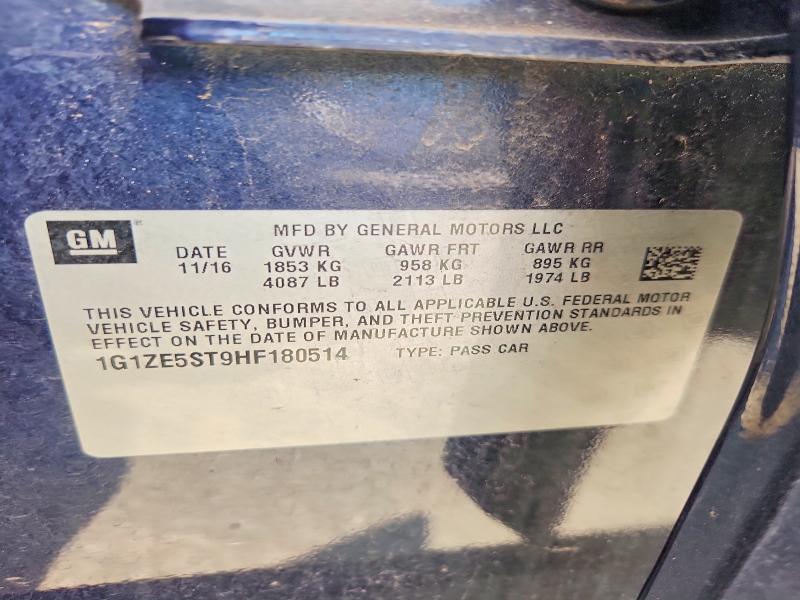 Продаж на аукціоні авто 2017 Chevrolet Malibu, vin: 1G1ZE5ST9HF180514, номер лоту: 60522916