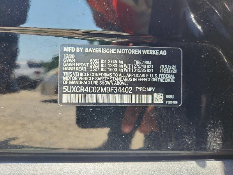 Aukcja sprzedaży 2021 Bmw X5, vin: 5UXCR4C02M9F34402, numer aukcji: 62001706