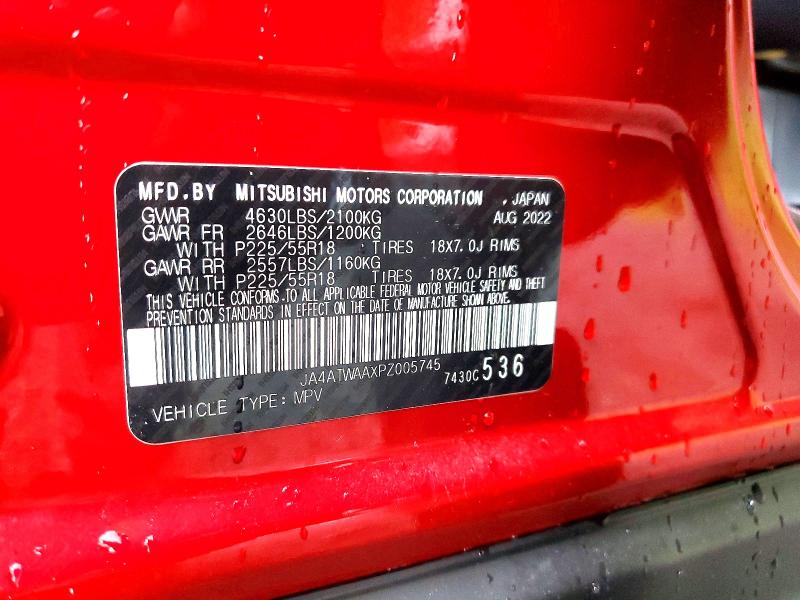 Aukcja sprzedaży 2023 Mitsubishi Eclipse Cross, vin: JA4ATWAAXPZ005745, numer aukcji: 62004456
