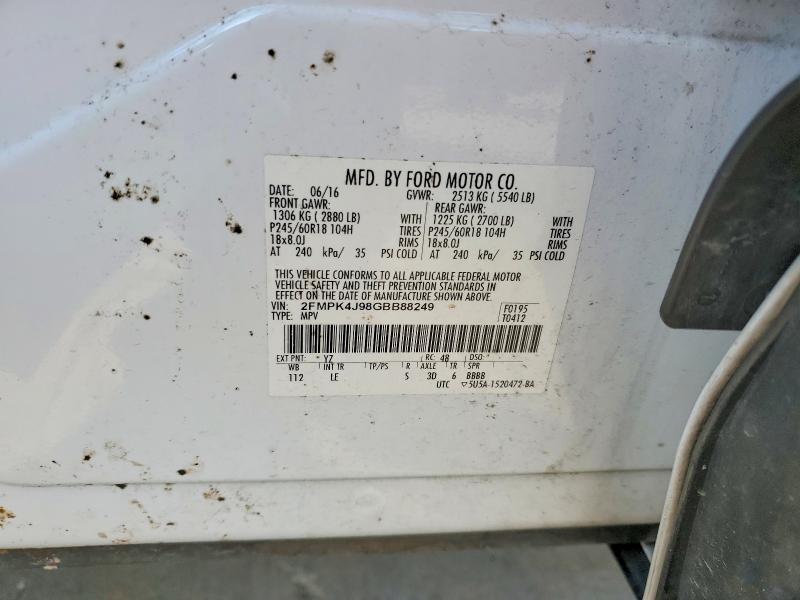Продаж на аукціоні авто 2016 Ford Edge, vin: 2FMPK4J98GBB88249, номер лоту: 61722896