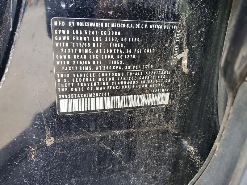 Aukcja sprzedaży 2018 Volkswagen Tiguan, vin: 3VV3B7AX9JM207241, numer aukcji: 61723356